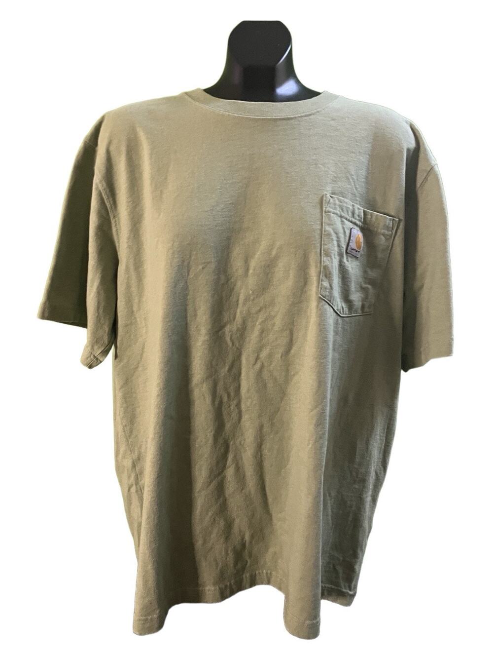 Carhartt Pocket T-Shirt XL Olive Green Cowboy Horse Graphic Back Workwear Tee